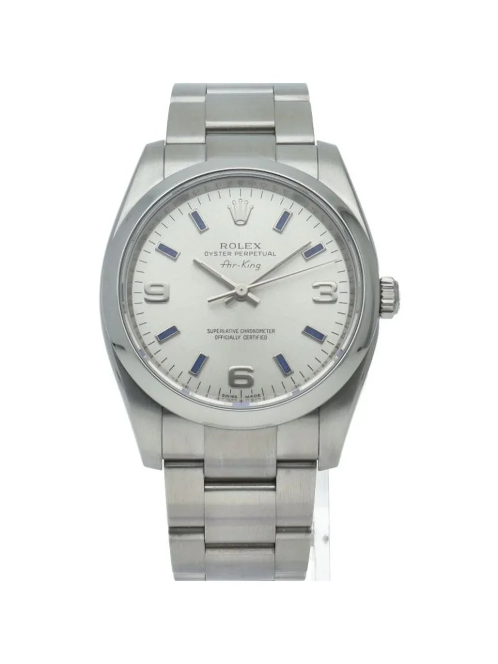 Rolex Air King Watch Box SS Silver Polished